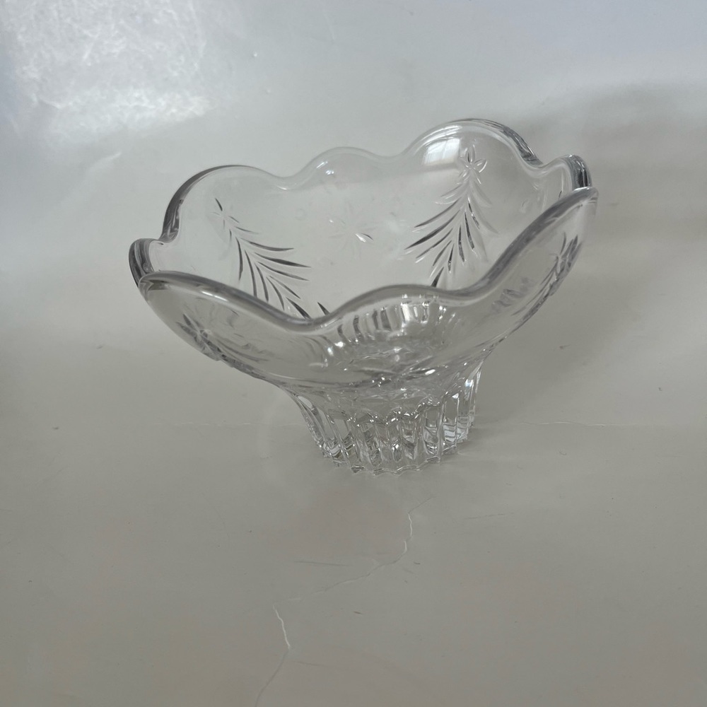 Vintage Cut Glass Crystal Bowl Candy Nut Condiment Dish